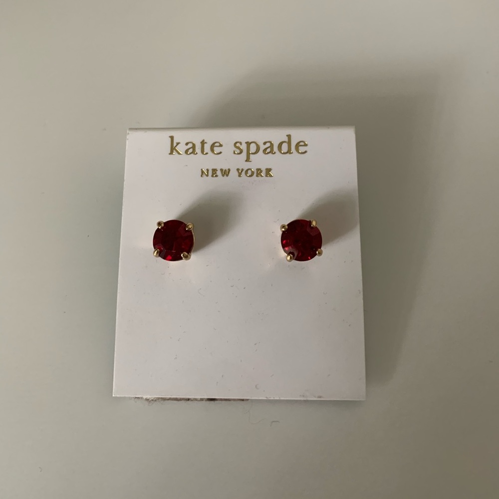 Kate Spade Round studs earring Ruby Red